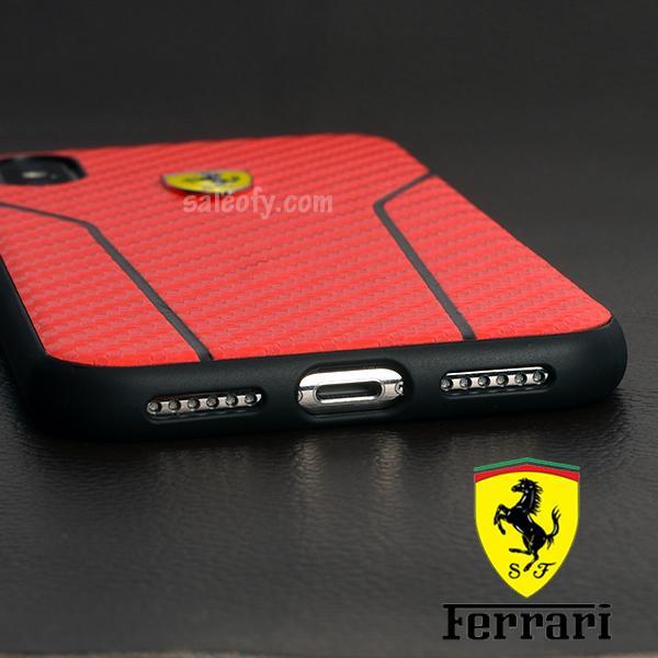 Original Ferrari Case Cover for iPhone XS/X Textured Back - Red (Retail Packaging with Verification Code)