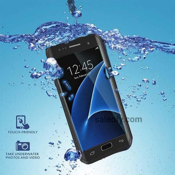 S7 EDGE SHOCKPROOF/ WATERPROOF/ SNOWPROOF ARMOR COVER CASE - BLACK