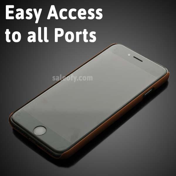 iPhone 7 Leather Jockey PC Case Cover for Apple - Brown Pure Leather Textured Back Case Cover