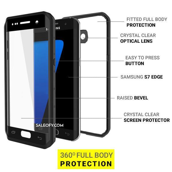 S7 EDGE SHOCKPROOF/ WATERPROOF/ SNOWPROOF ARMOR COVER CASE - BLACK