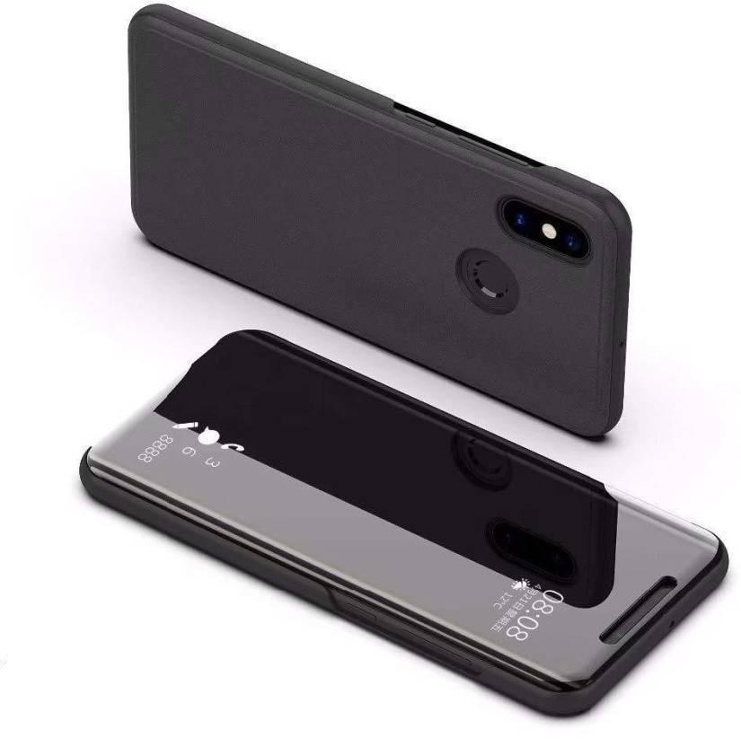 Redmi 6 Pro Mirror Shine Flip Case (Premium) - Black/ Blue